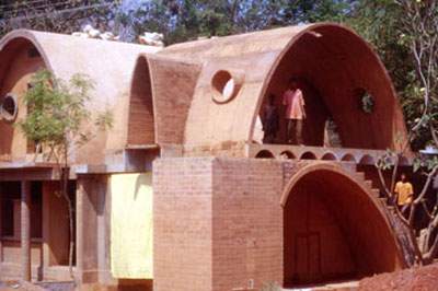 Raw construction of the catenary vault completed