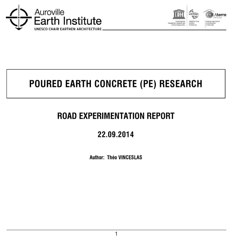 PEC Report 2014 - Theo Road at AVEI